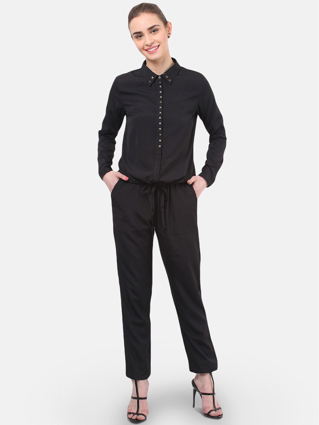 

Porsorte Black & Gold-Toned Basic Jumpsuit