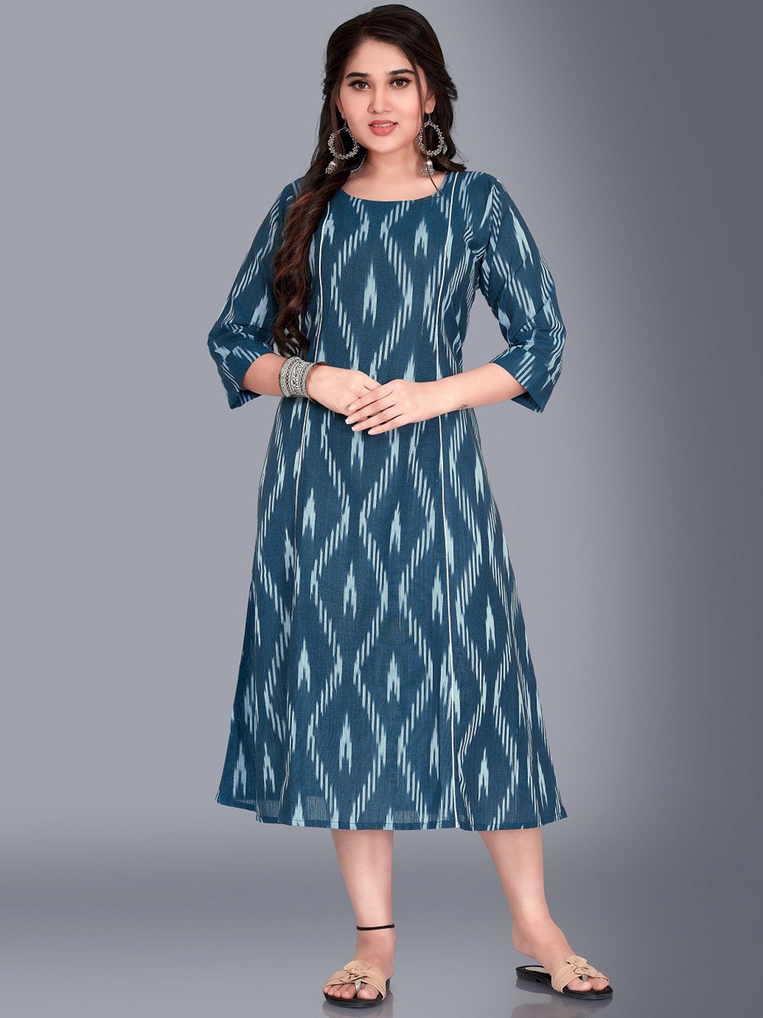 

Ayukti Olive Green Maternity A-Line Maternity & Feeding Dress