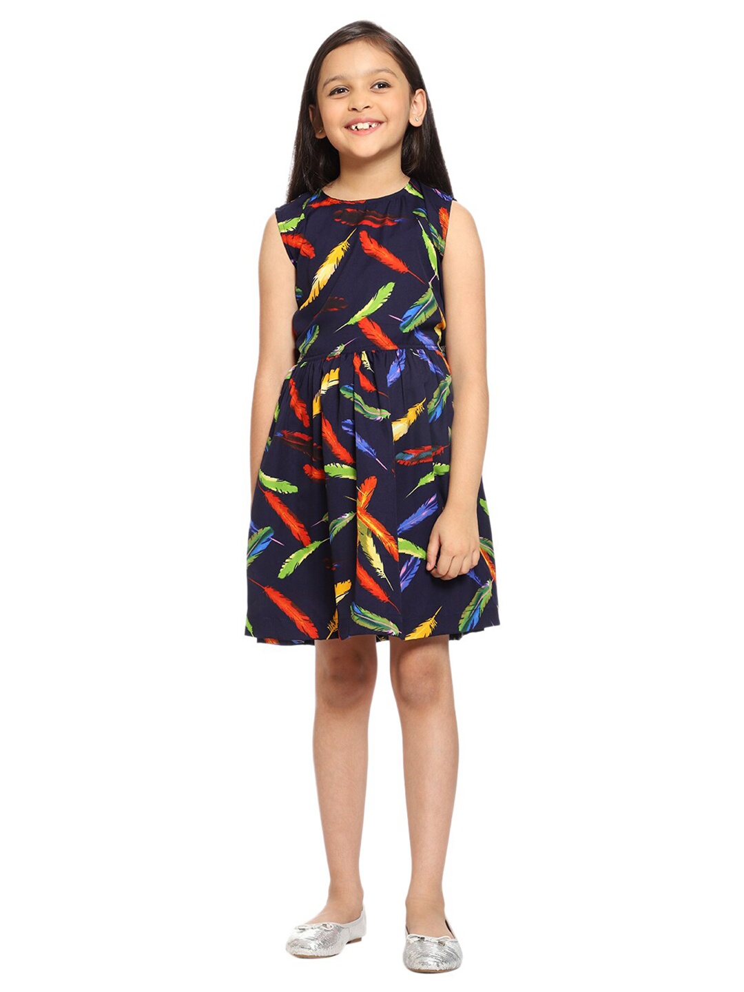 

CREMLIN CLOTHING Girls Blue Crepe A-Line Dress
