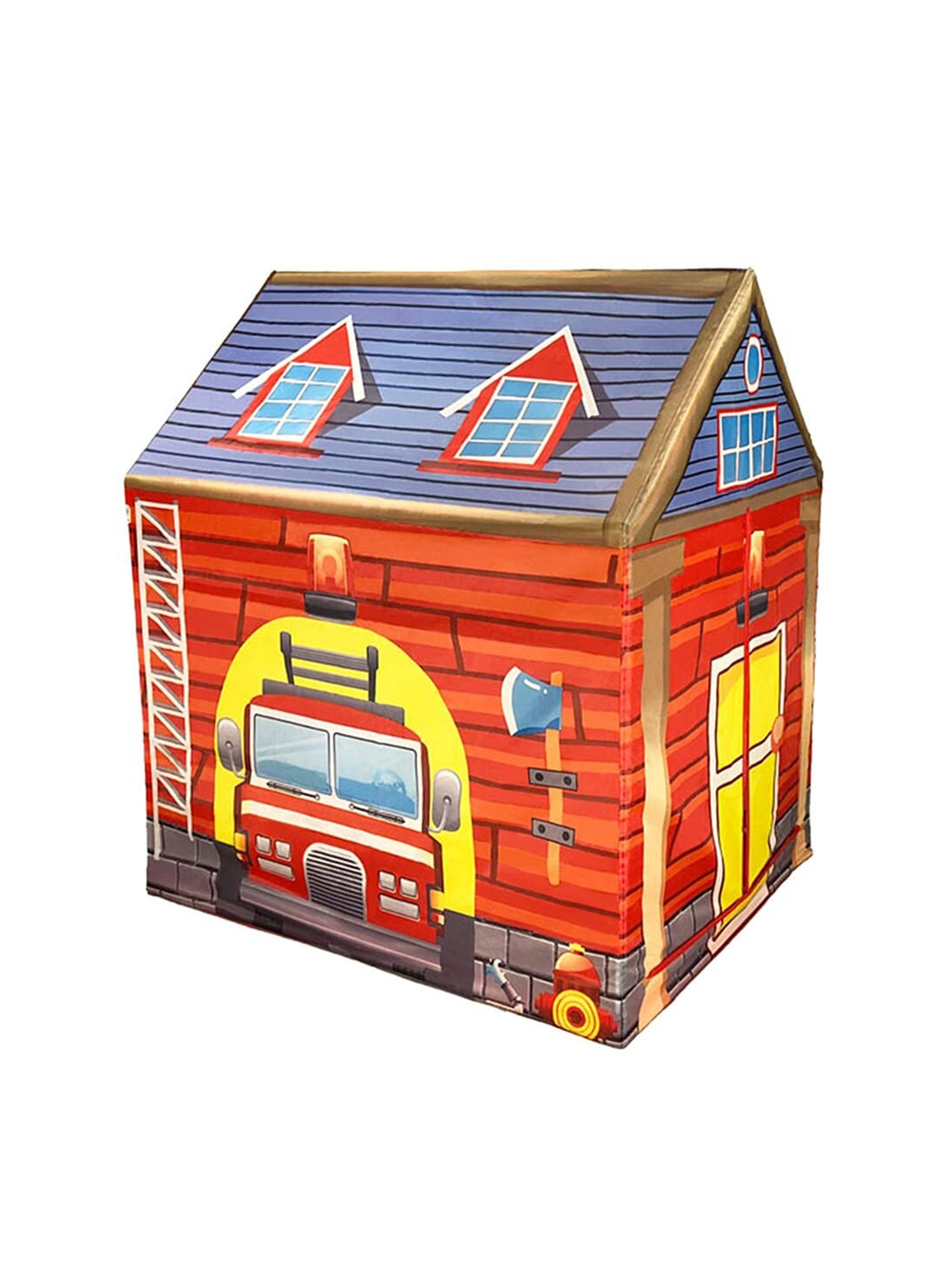 

Baby Moo Kids Red Playtime Foldable Tent House Fire Station