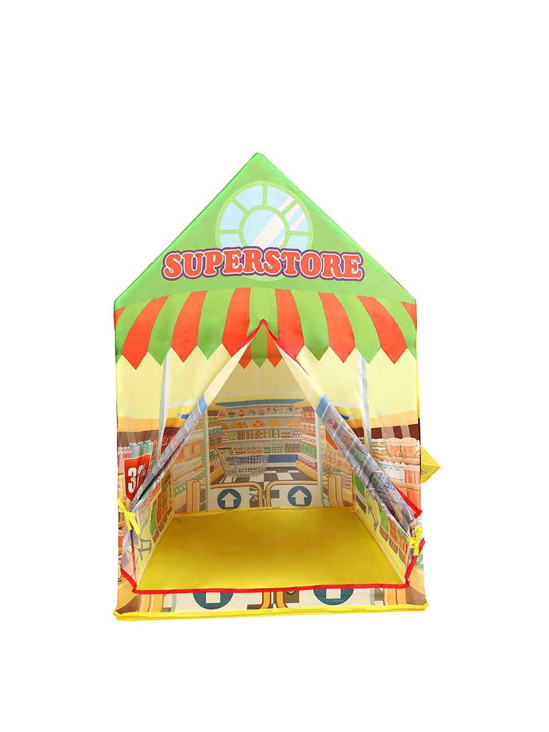 

Baby Moo Kids Yellow & Red Printed Tent House