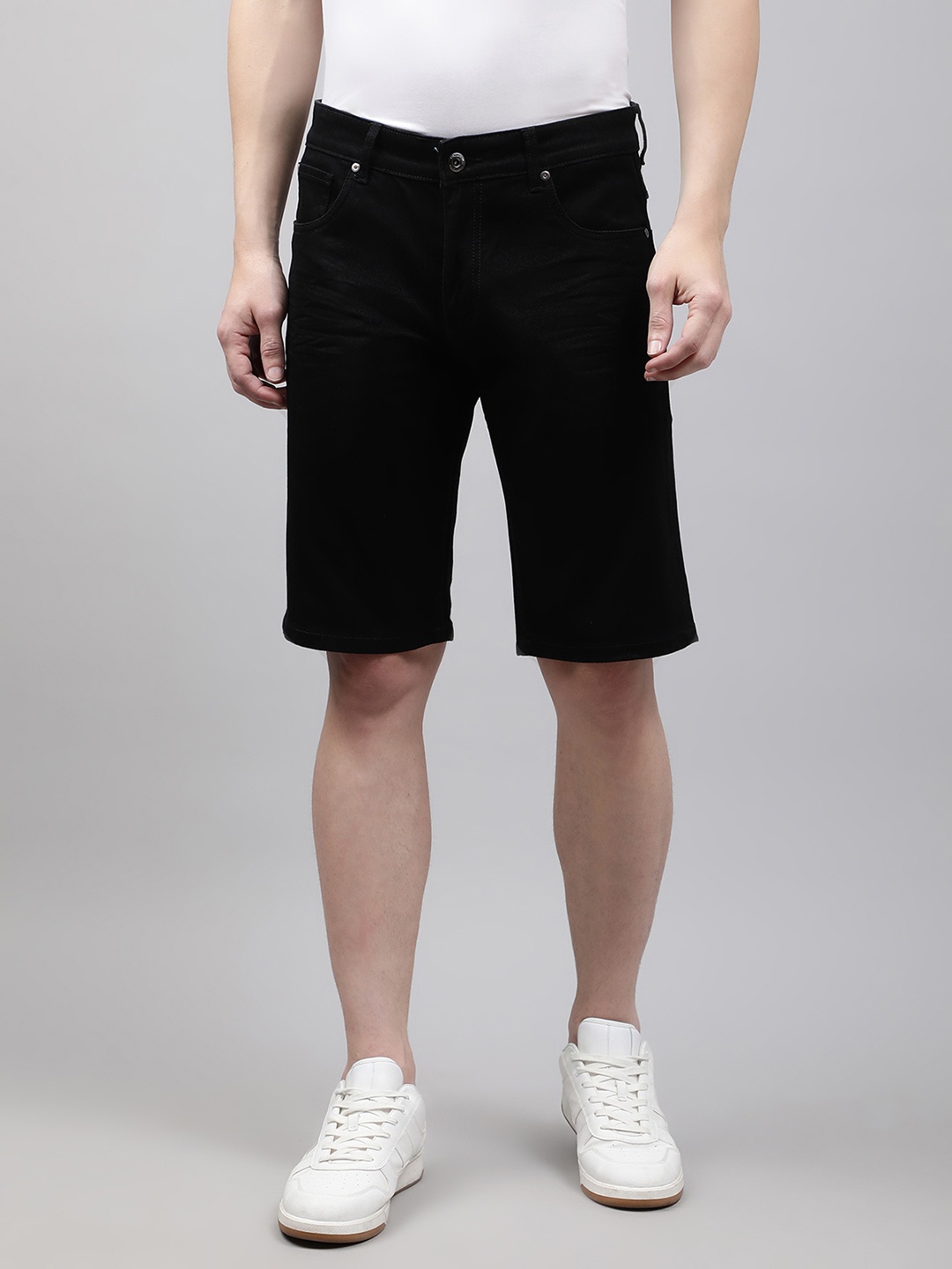 

LINDBERGH Men Blue High-Rise Denim Shorts