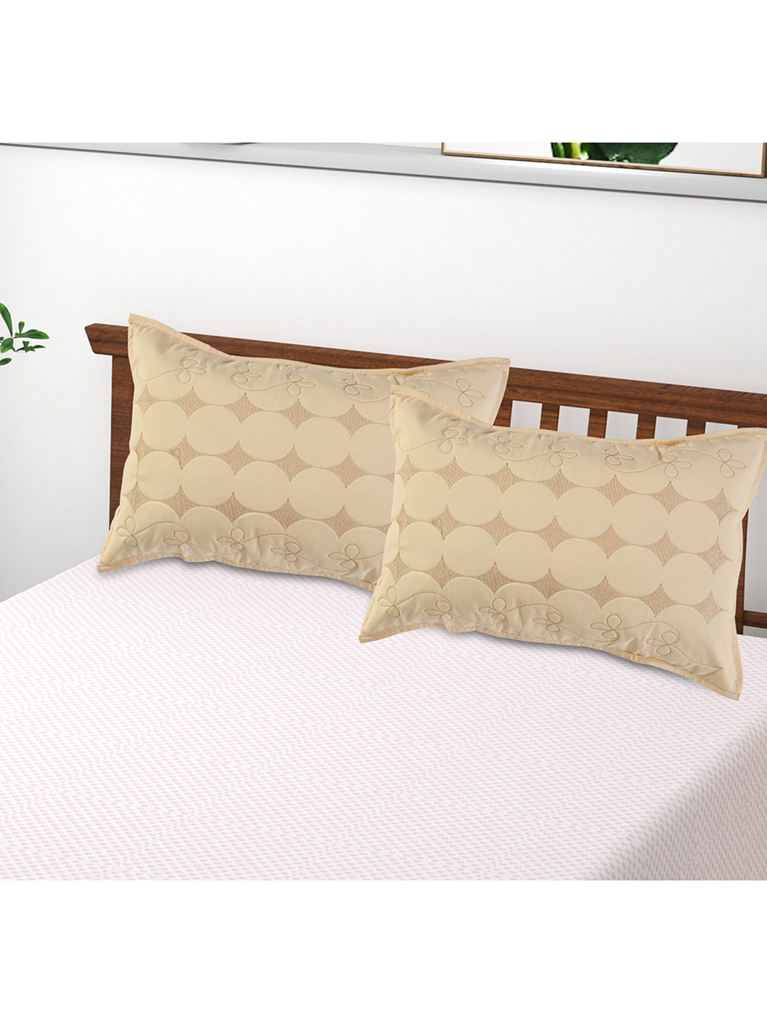 

Hammer Home Set of 2 Beige Embroidery Pillow Covers