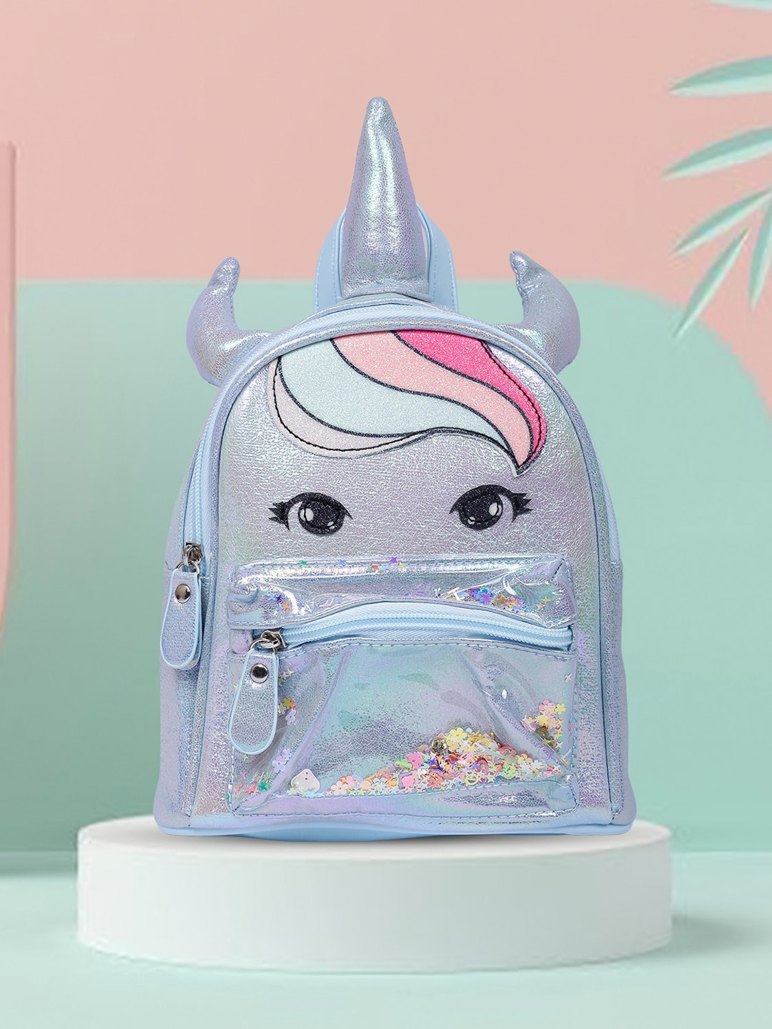 

Baby Moo Girls Blue Graphic Backpack