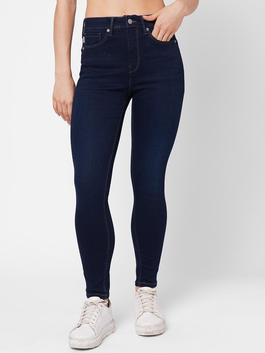 

Pepe Jeans Women Blue Skinny Fit High-Rise Jeans