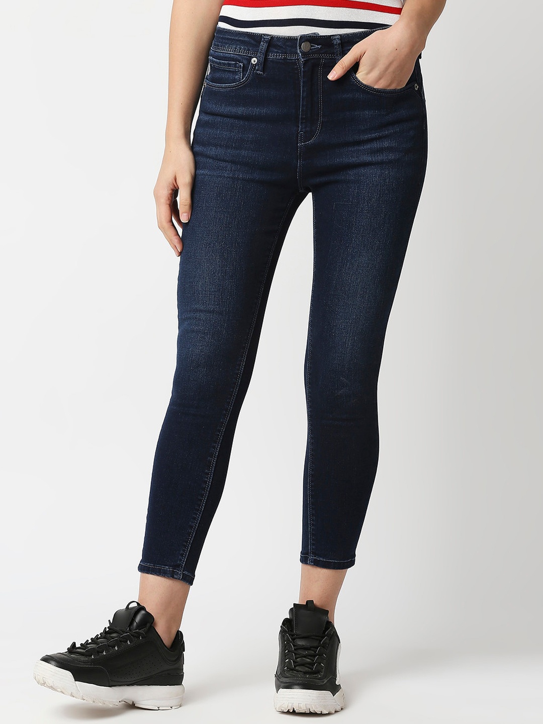 

Pepe Jeans Women Blue Skinny Fit High-Rise Light Fade Jeans