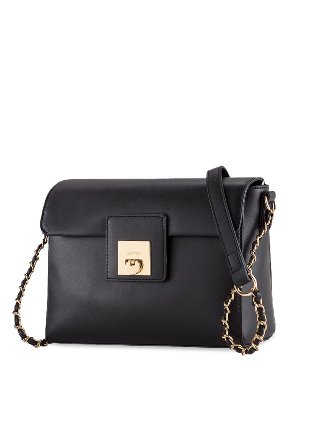 

CARPISA Black Structured Sling Bag with Tasselled