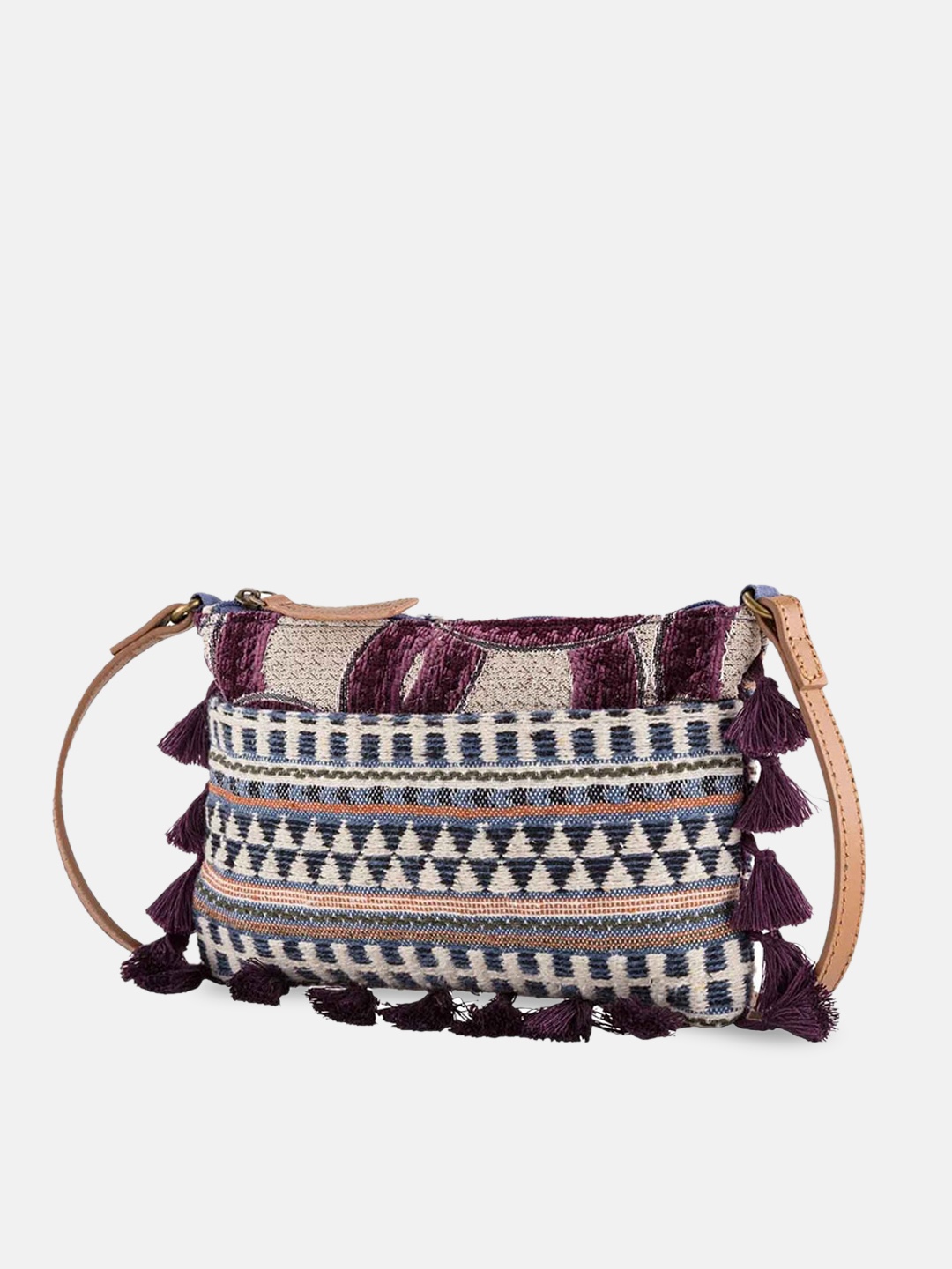 

CARPISA Multicoloured Geometric Printed Half Moon Sling Bag, Multi