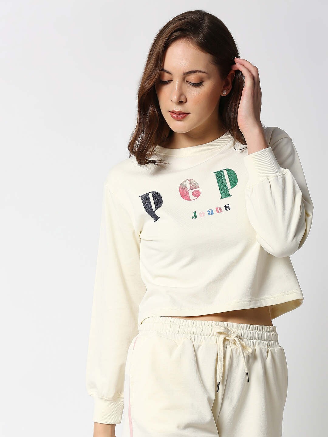 

Pepe Jeans Women White Printed Sweatshirt