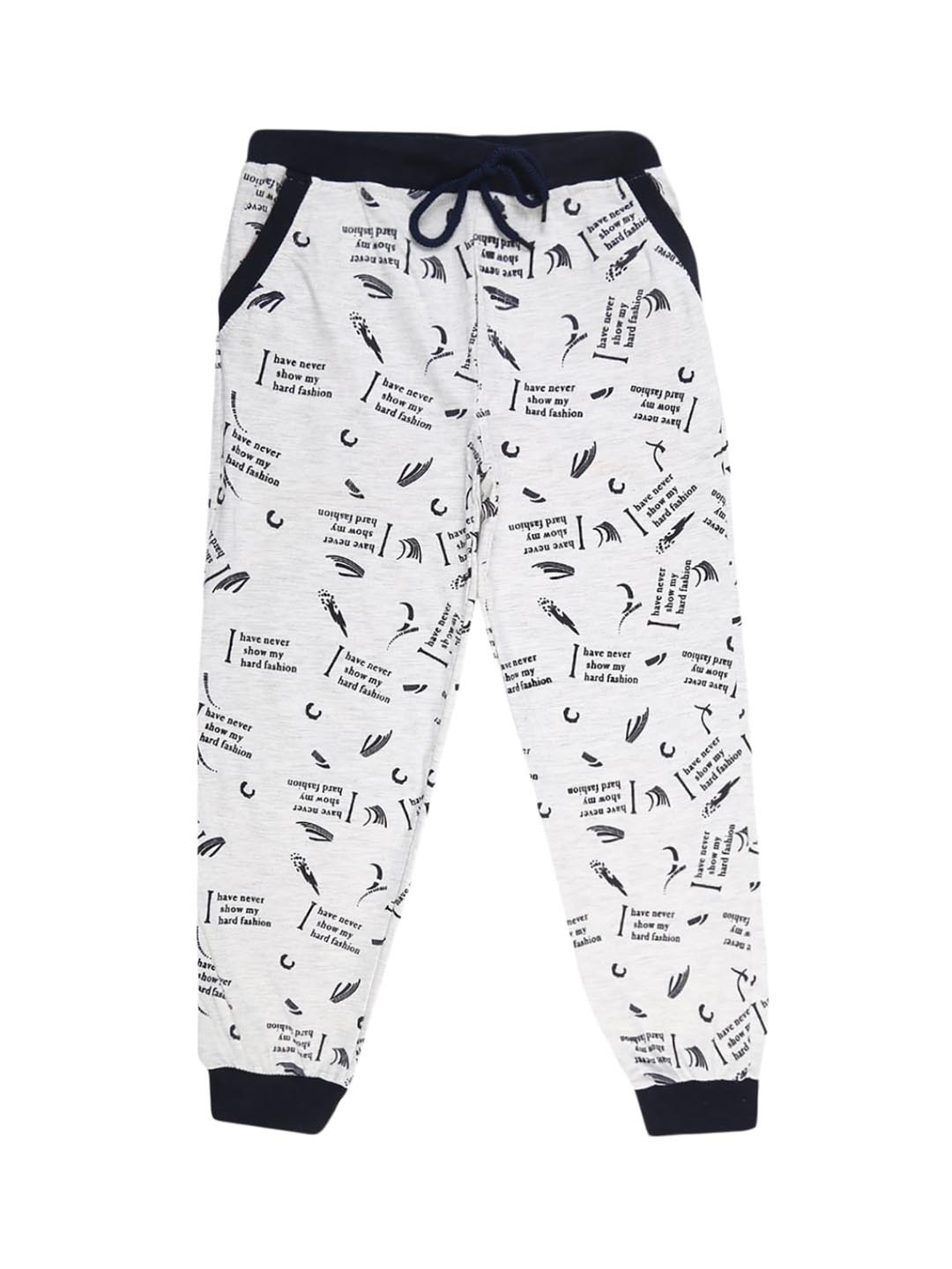 

V-Mart Boys Grey Printed Cotton Lounge Joggers