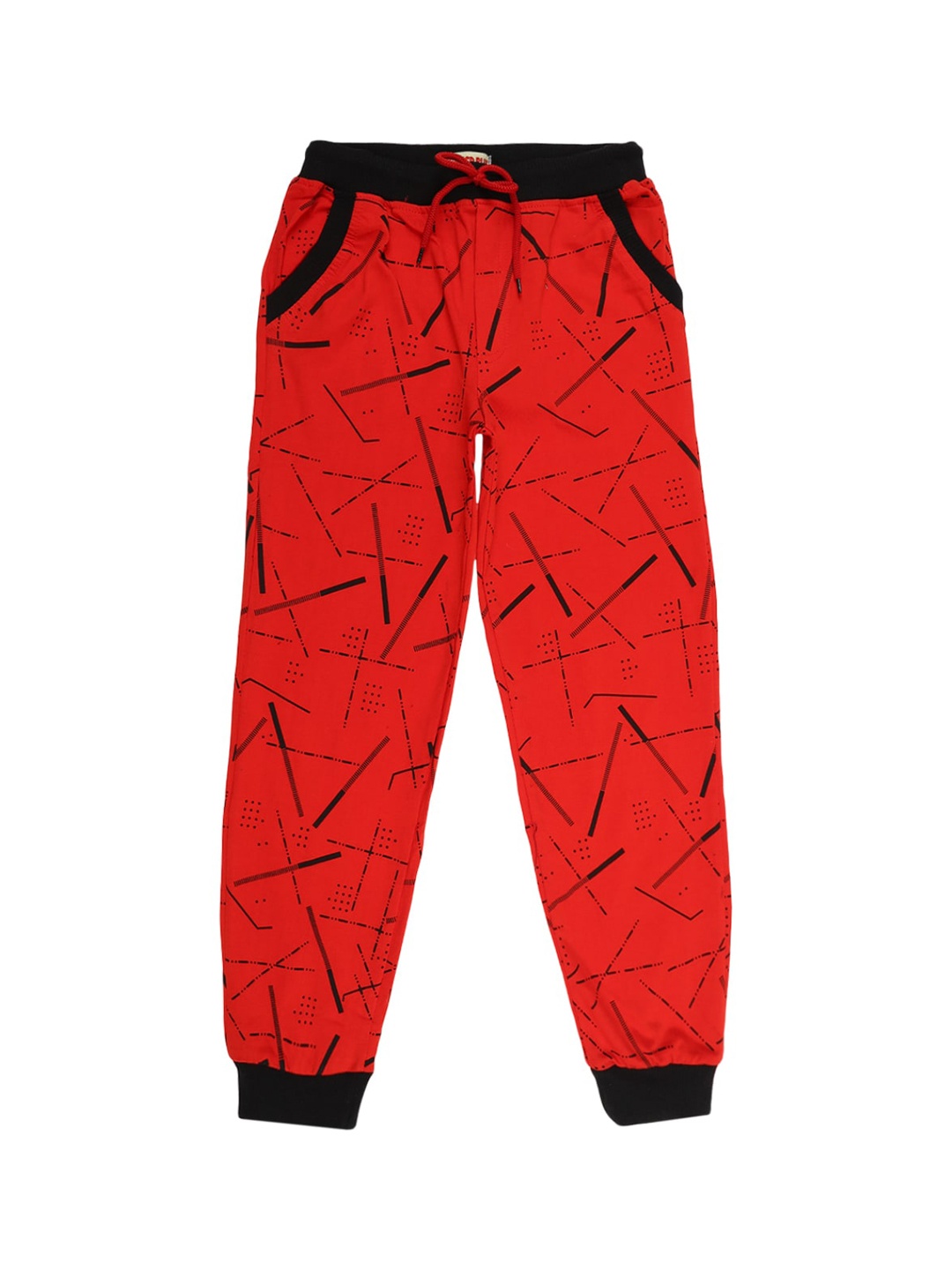 

V-Mart Boys Red Printed Cotton Single Jersey Track Pant