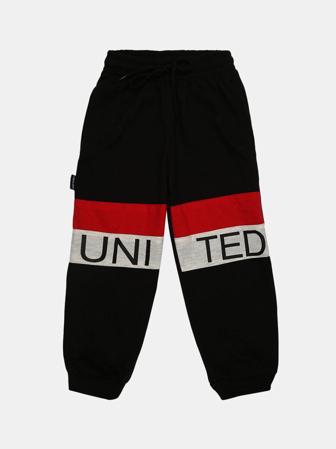 

V-Mart Boys Black & Red Printed Cotton Joggers