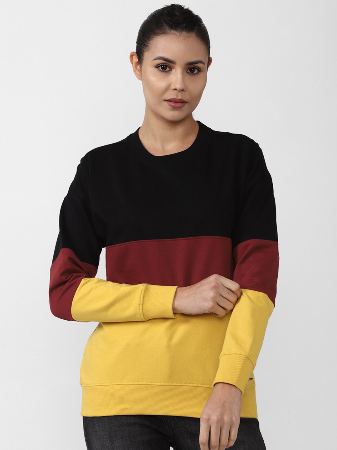 

Van Heusen Woman Women Colourblocked Sweatshirt, Black