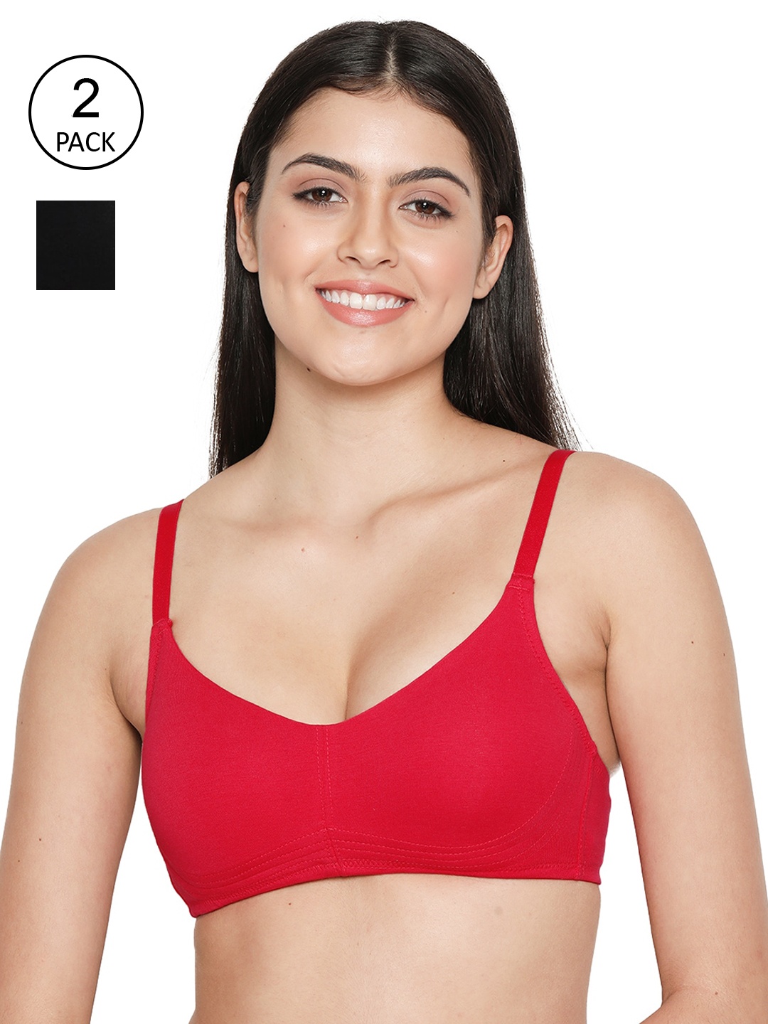 

Susie Pack of 2 Red & Black Bra