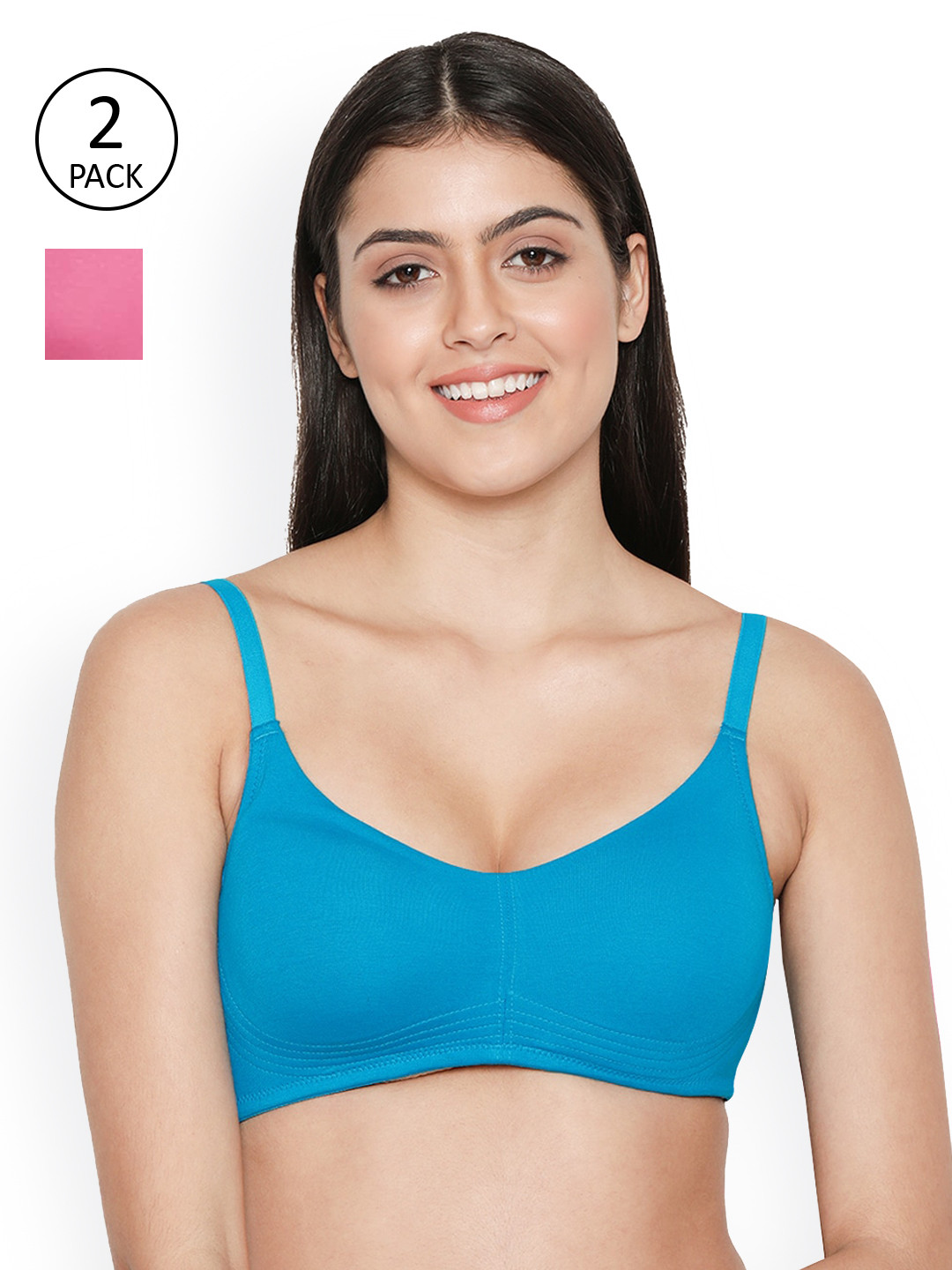 

Susie Pack of 2 Solid T-Shirt Bra, Pink