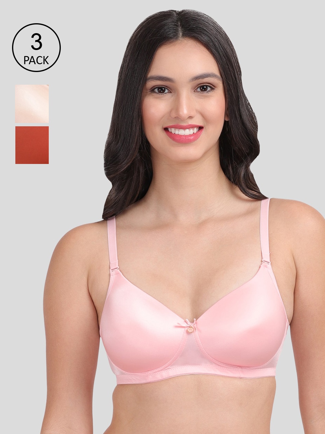 

Amour Secret Women Orange & Pink Bra Lightly Padded Pack of 3