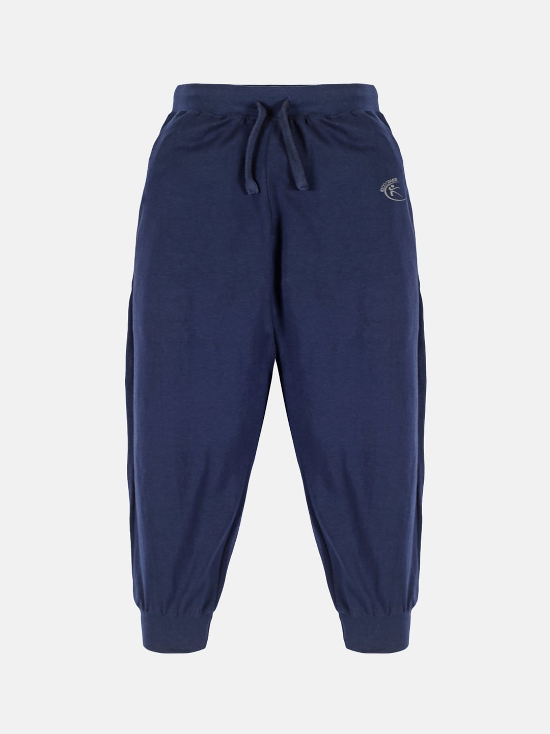 

KiddoPanti Kids Navy Blue Solid Pure Cotton Joggers