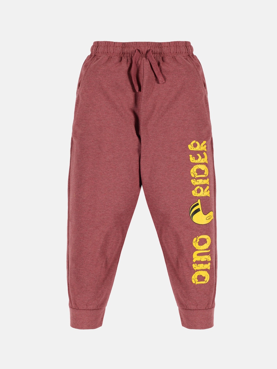 

KiddoPanti Boys Rust Brown Solid Pure Cotton Joggers