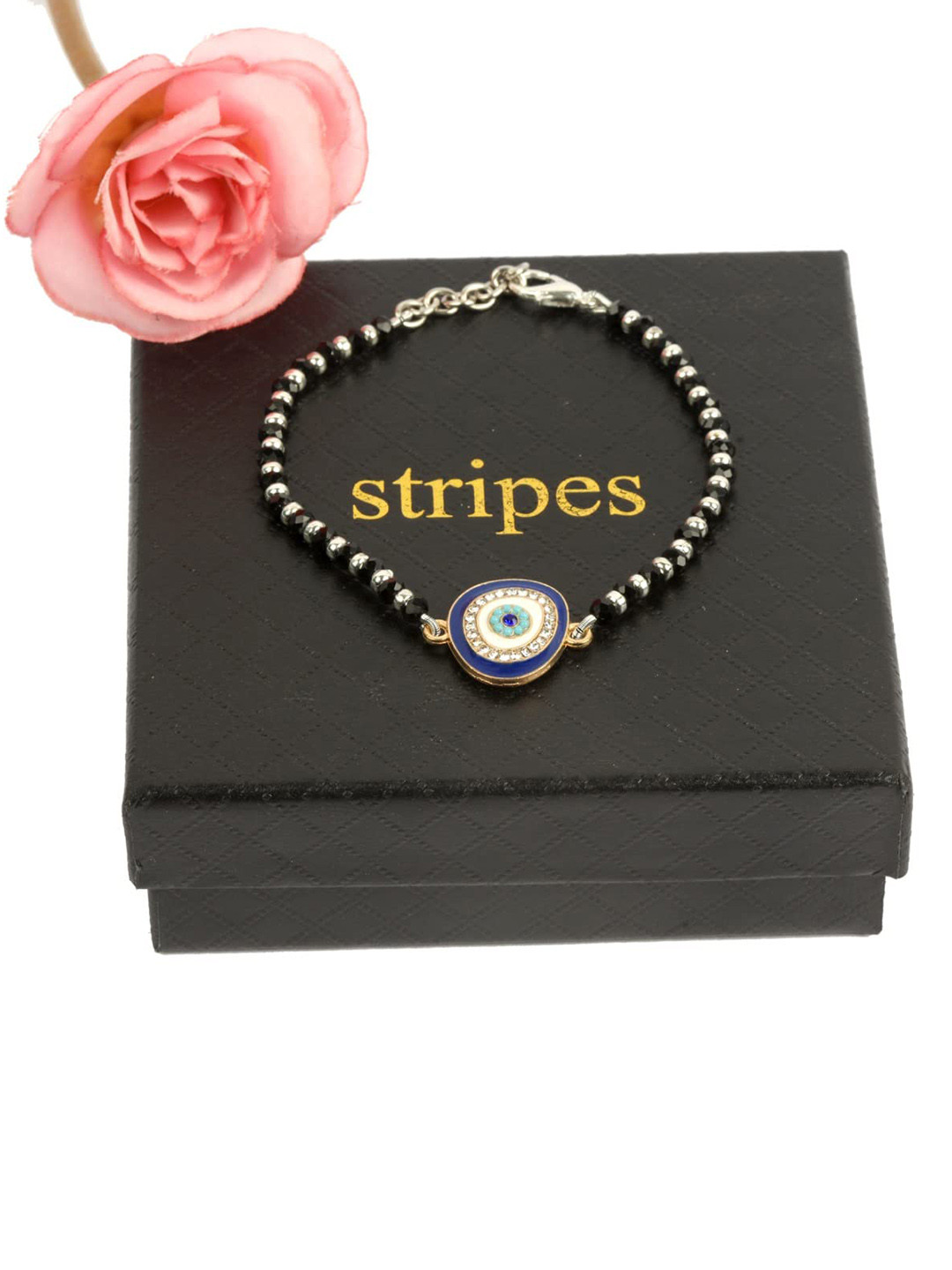 

STRIPES Women Blue Bracelet, Gold