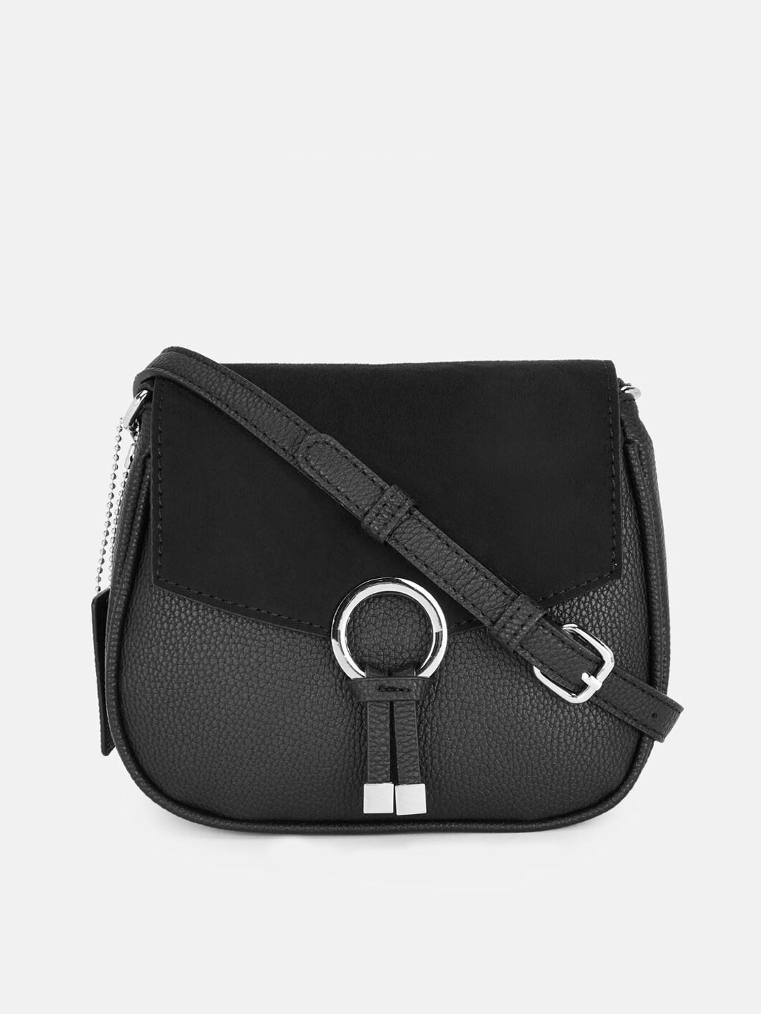 

Forever Glam by Pantaloons Black PU Structured Sling Bag