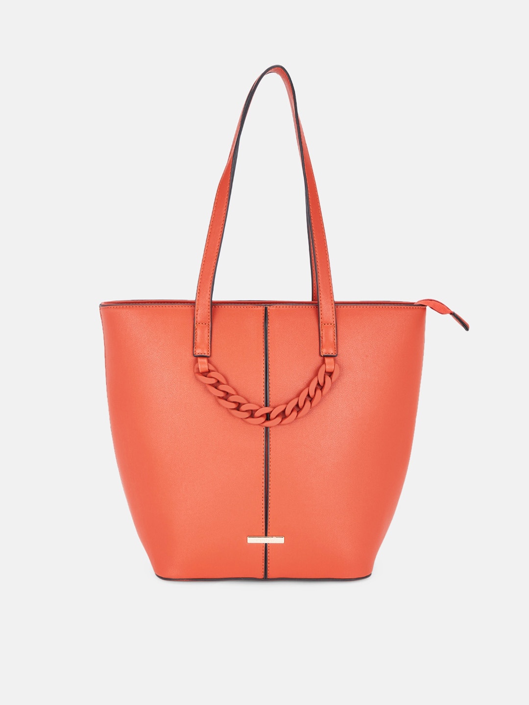 

Forever Glam by Pantaloons Orange PU Oversized Structured Tote Bag