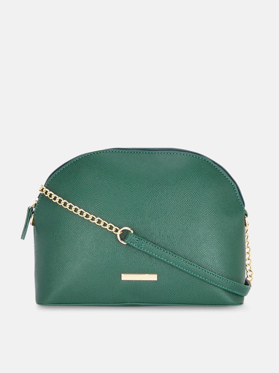 

Forever Glam by Pantaloons Green PU Half Moon Sling Bag