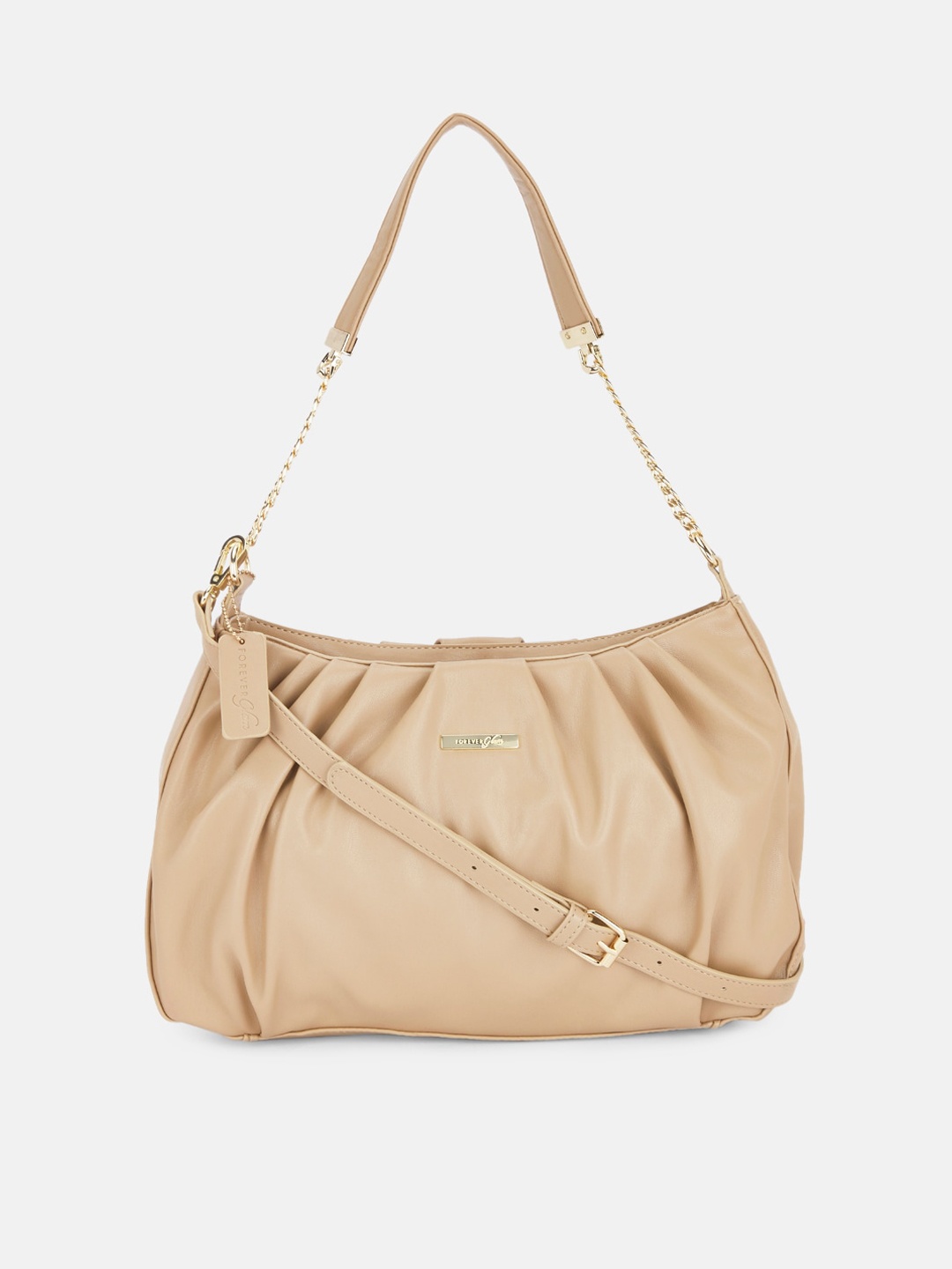 

Forever Glam by Pantaloons Beige Structured Shoulder Bag