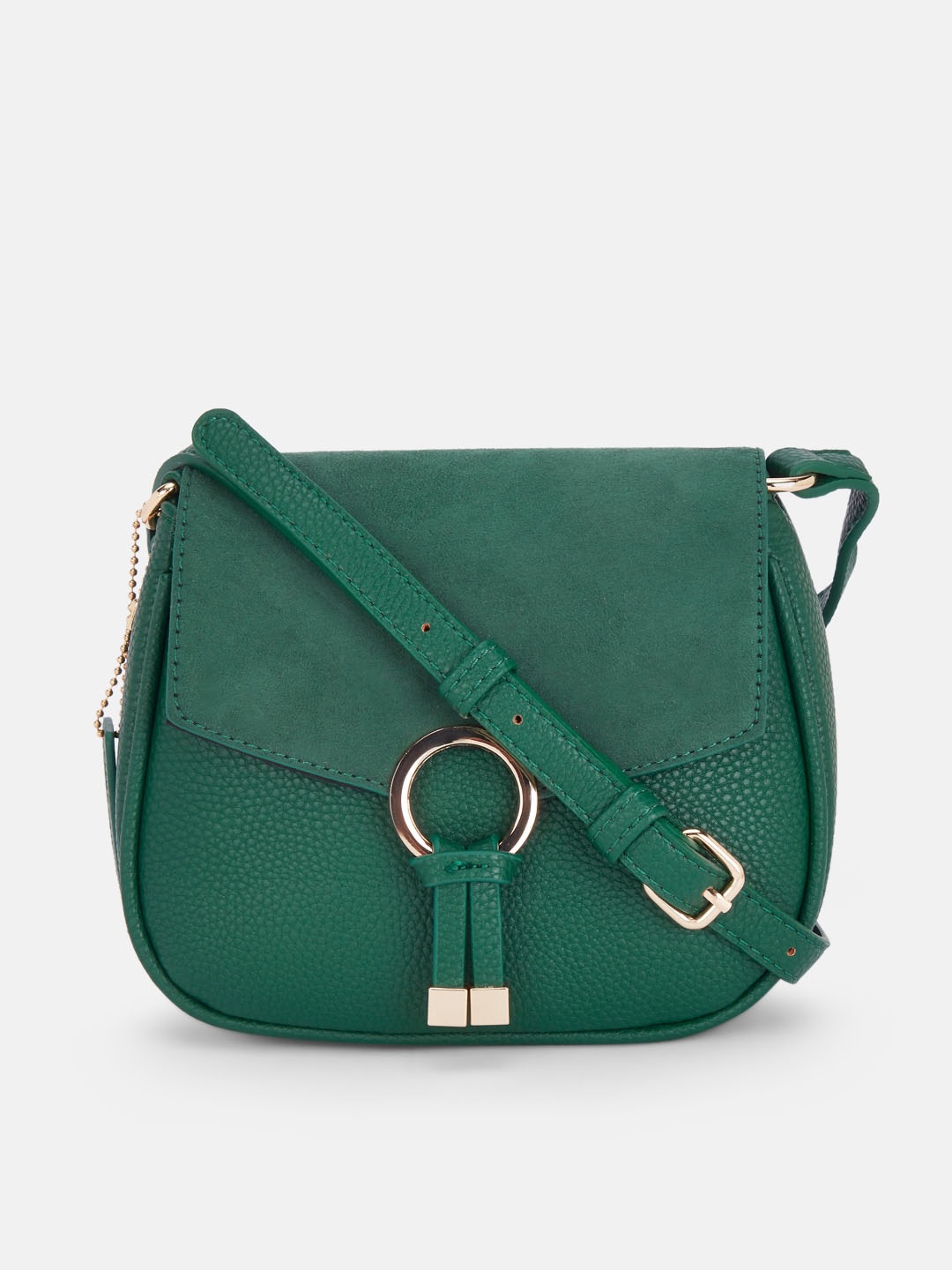 

Forever Glam by Pantaloons Green PU Structured Sling Bag