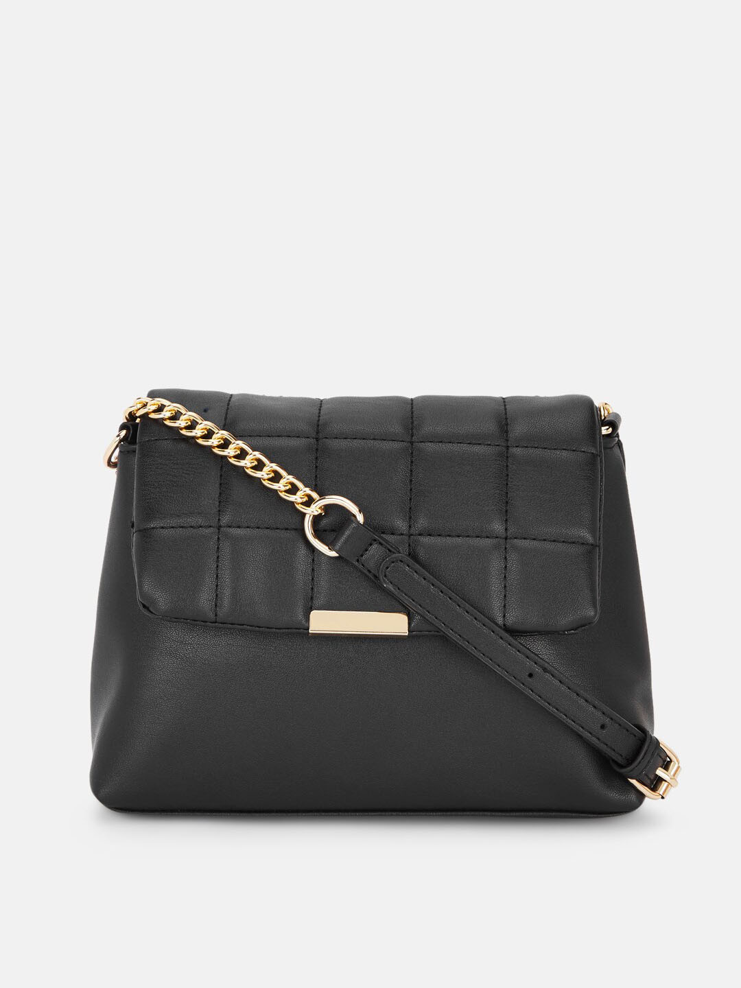 

Forever Glam by Pantaloons Black Textured PU Structured Sling Bag