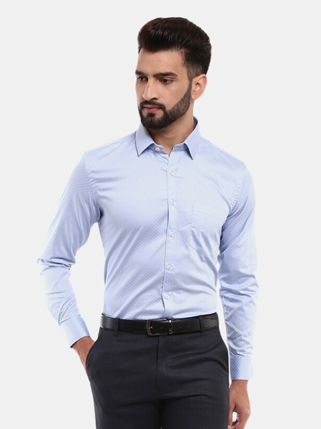 

J White by Vmart Men Blue Printed Casual Shirt