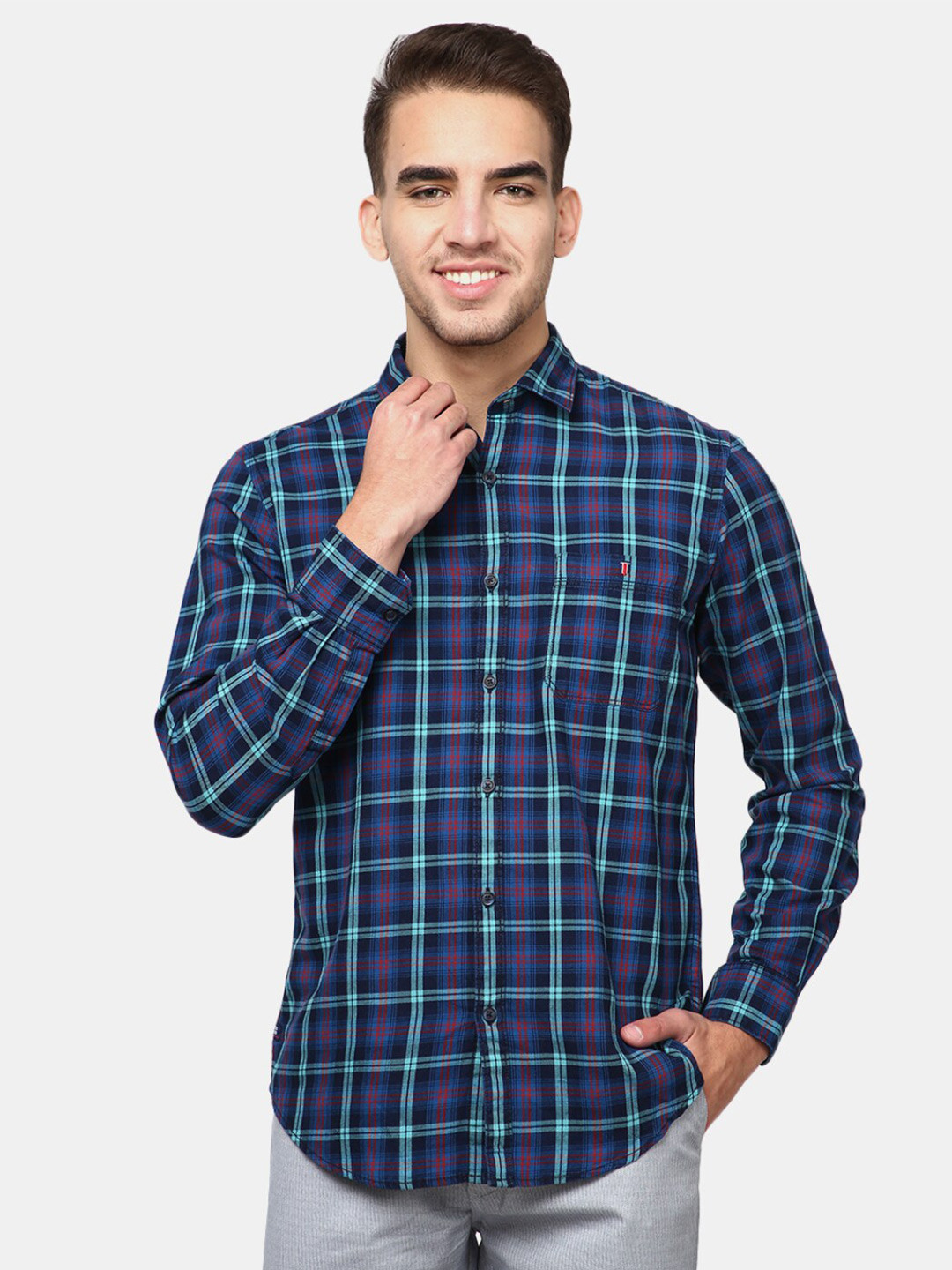

V-Mart Men Green Tartan Checks Checked Casual Shirt