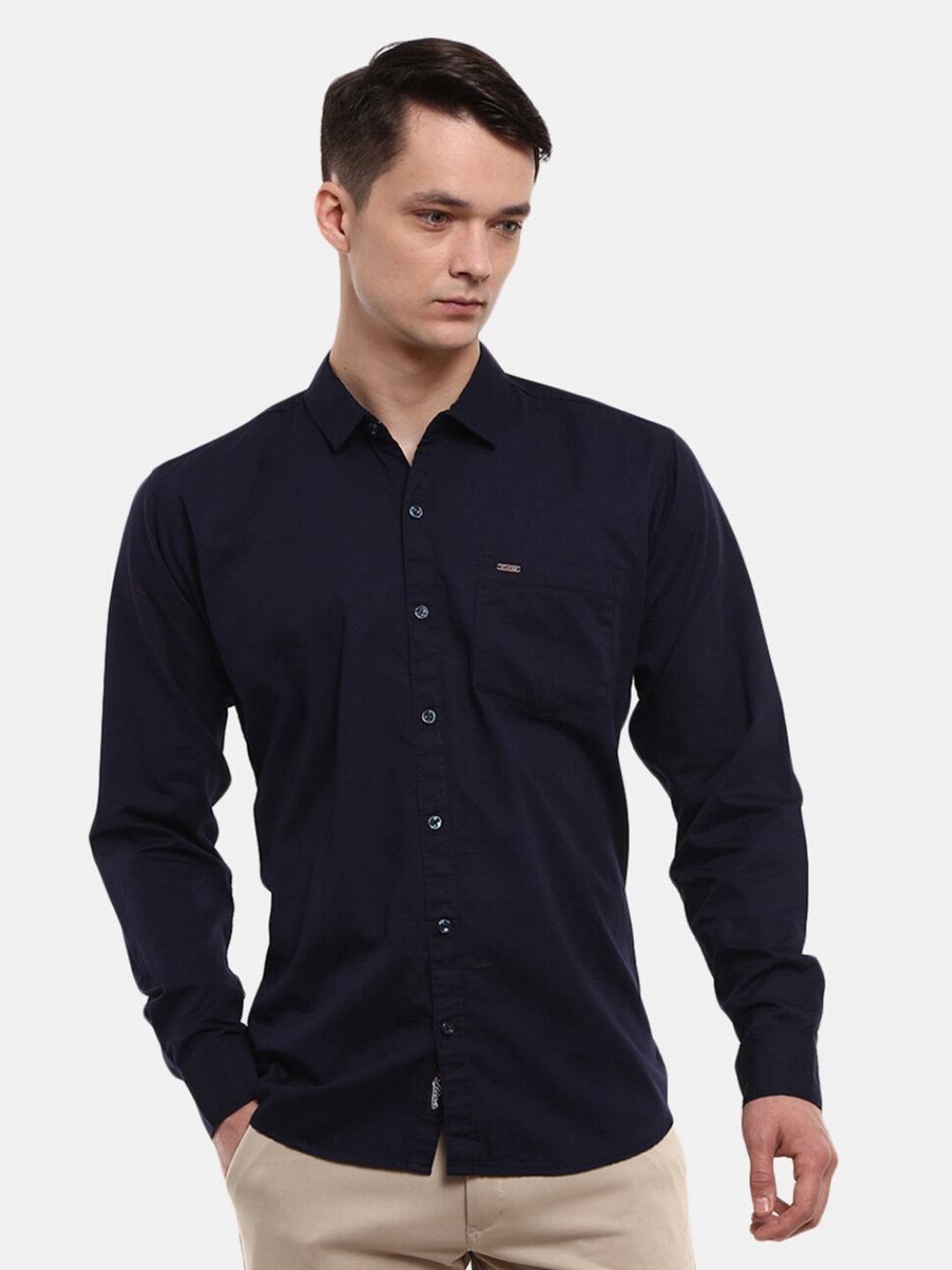 

V-Mart Men Navy Blue Casual Shirt