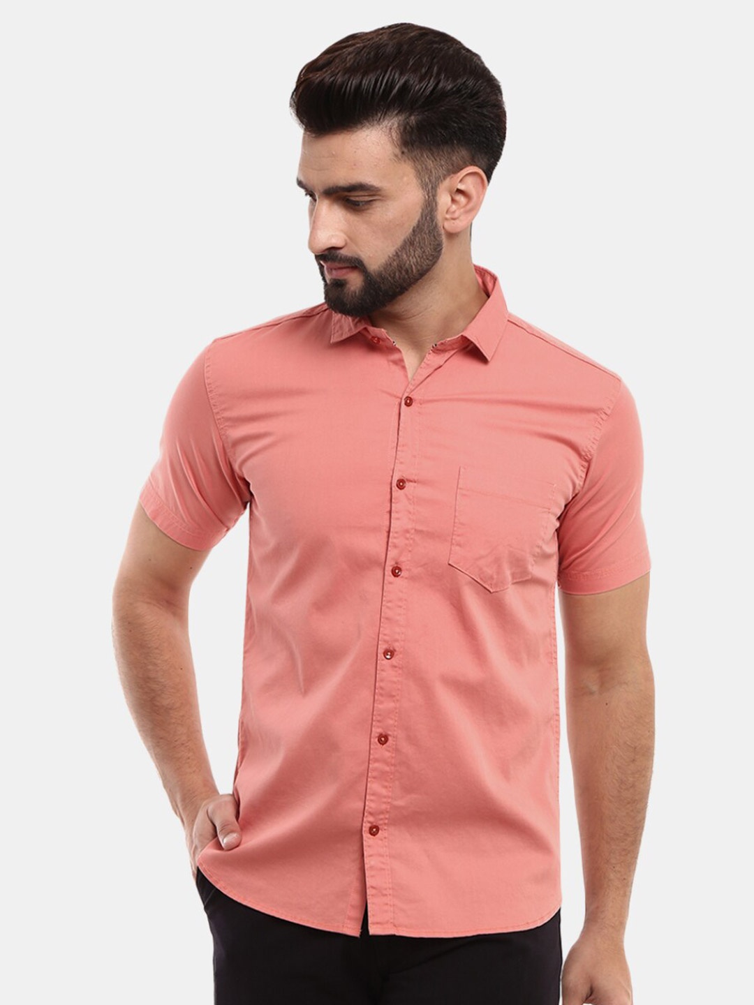 

V-Mart Men Pink Slim Fit Casual Shirt