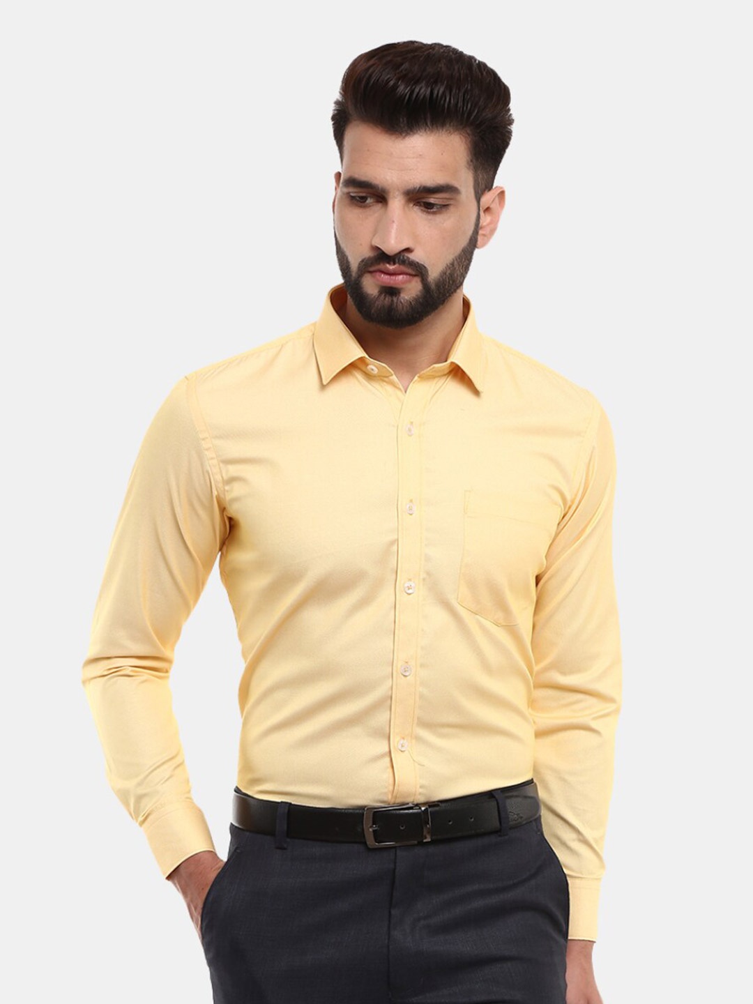 

J White by Vmart Men Yellow Formal Shirt