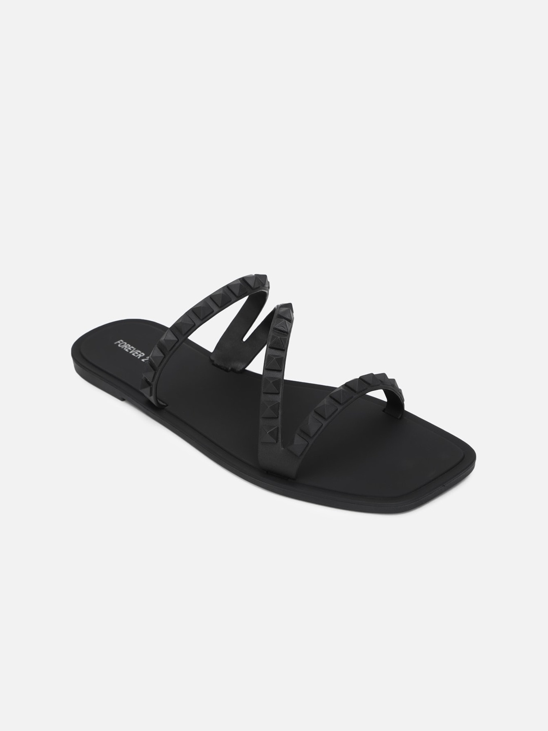 

FOREVER 21 Women Navy Blue Open Toe Flats