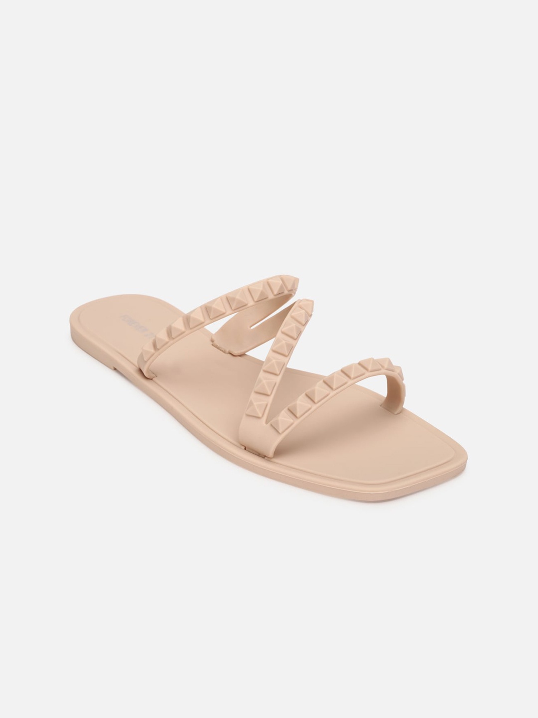 

FOREVER 21 Women Peach-Coloured Embellished Open Toe Flats