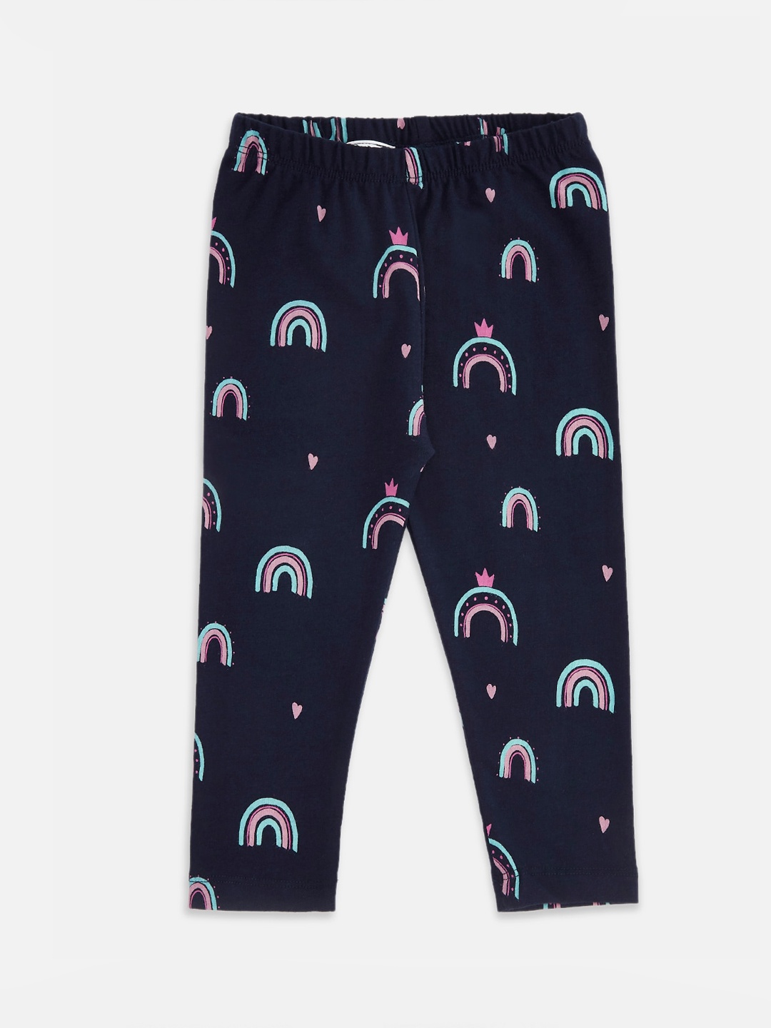 

Pantaloons Baby Infant Girls Navy-Blue & Pink Printed Cotton Ankle-Length Leggings