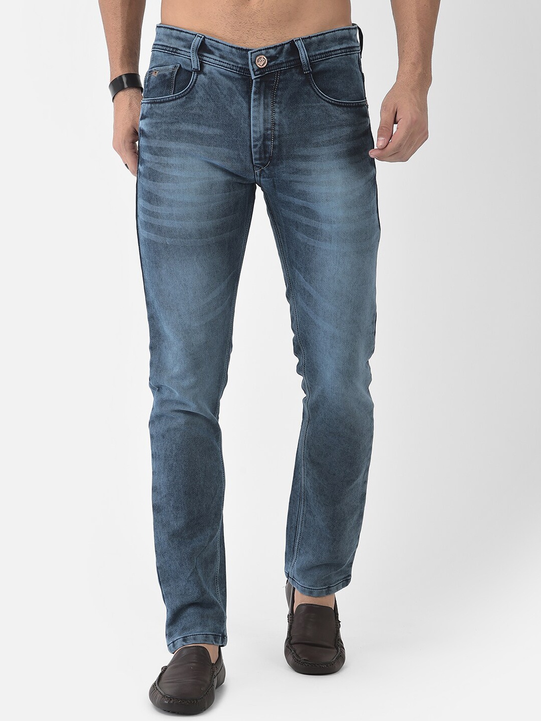 

COBB Men Blue Slim Fit Mildly Distressed Heavy Fade Jeans