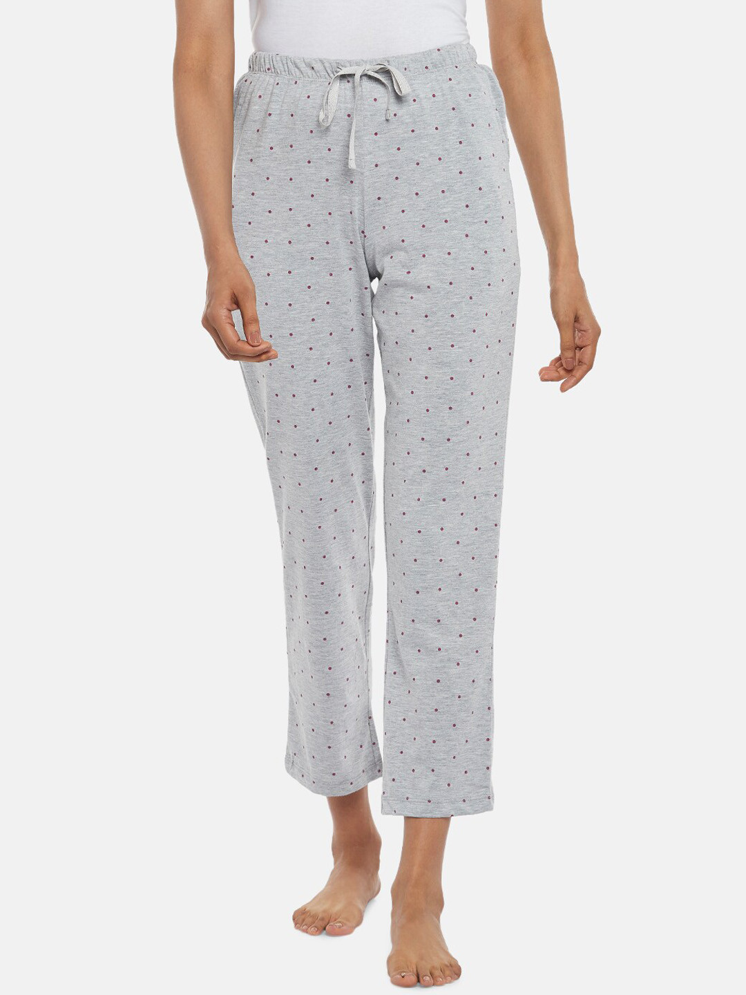 

Dreamz by Pantaloons Women Grey Printed Cotton Lounge Pants