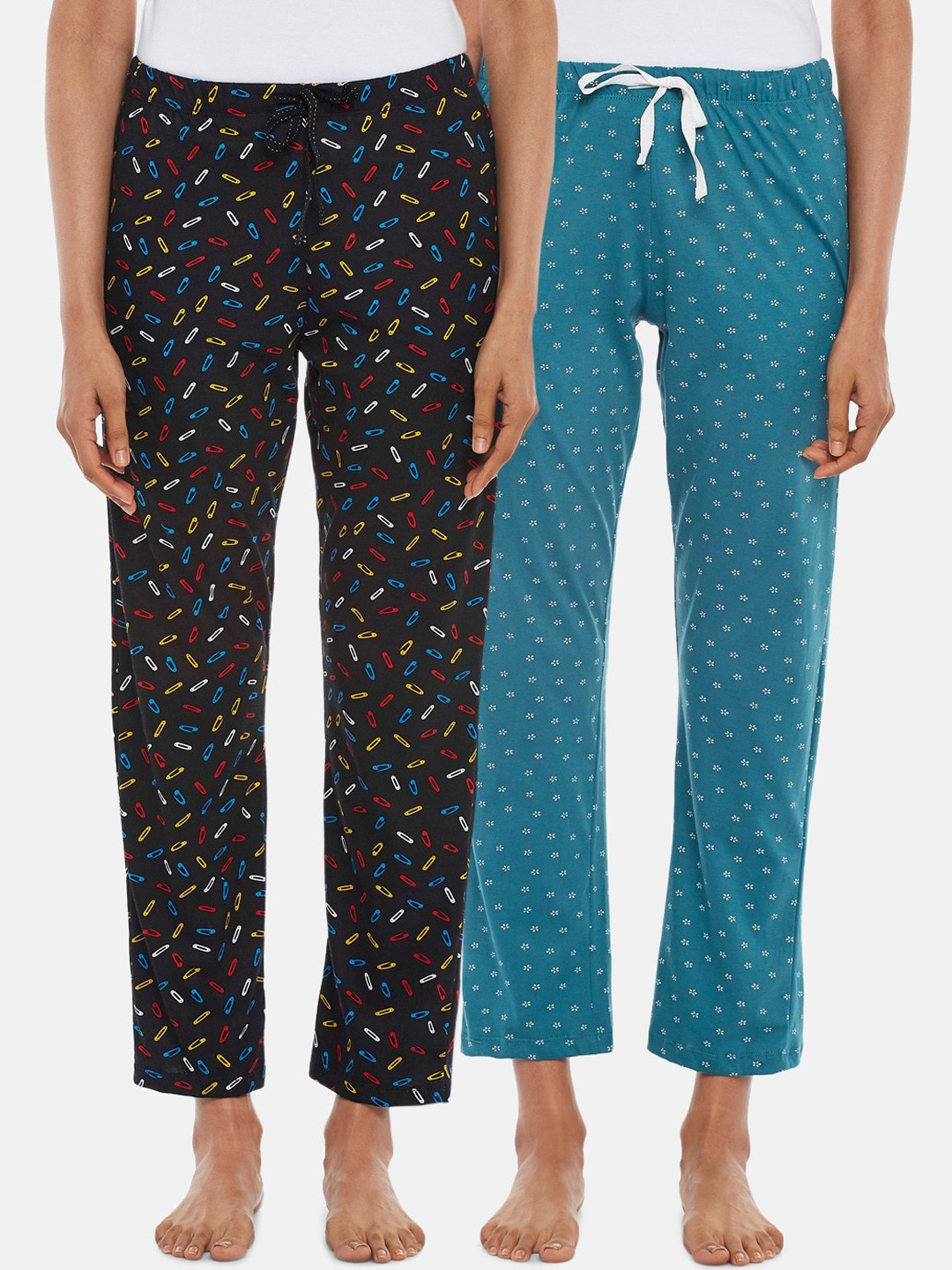 

Dreamz by Pantaloons Women Pack of 2 Printed Lounge Pants, Brown