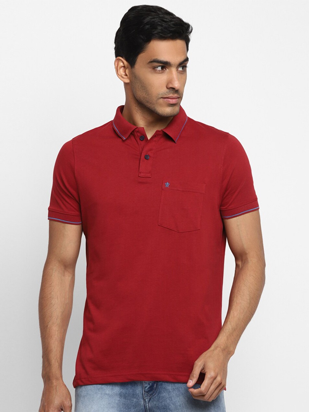 

Turtle Men Maroon Polo Collar Pure Cotton Slim Fit T-shirt