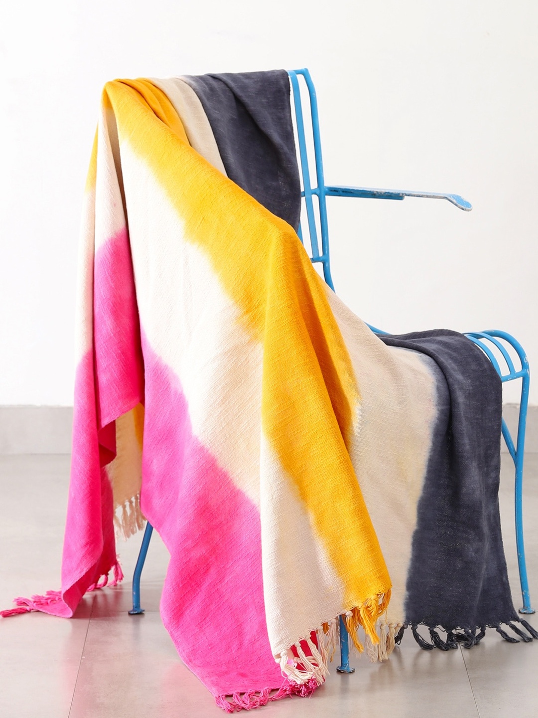 

HANDICRAFT PALACE White & Pink Tie Dye Cotton Blanket Throw