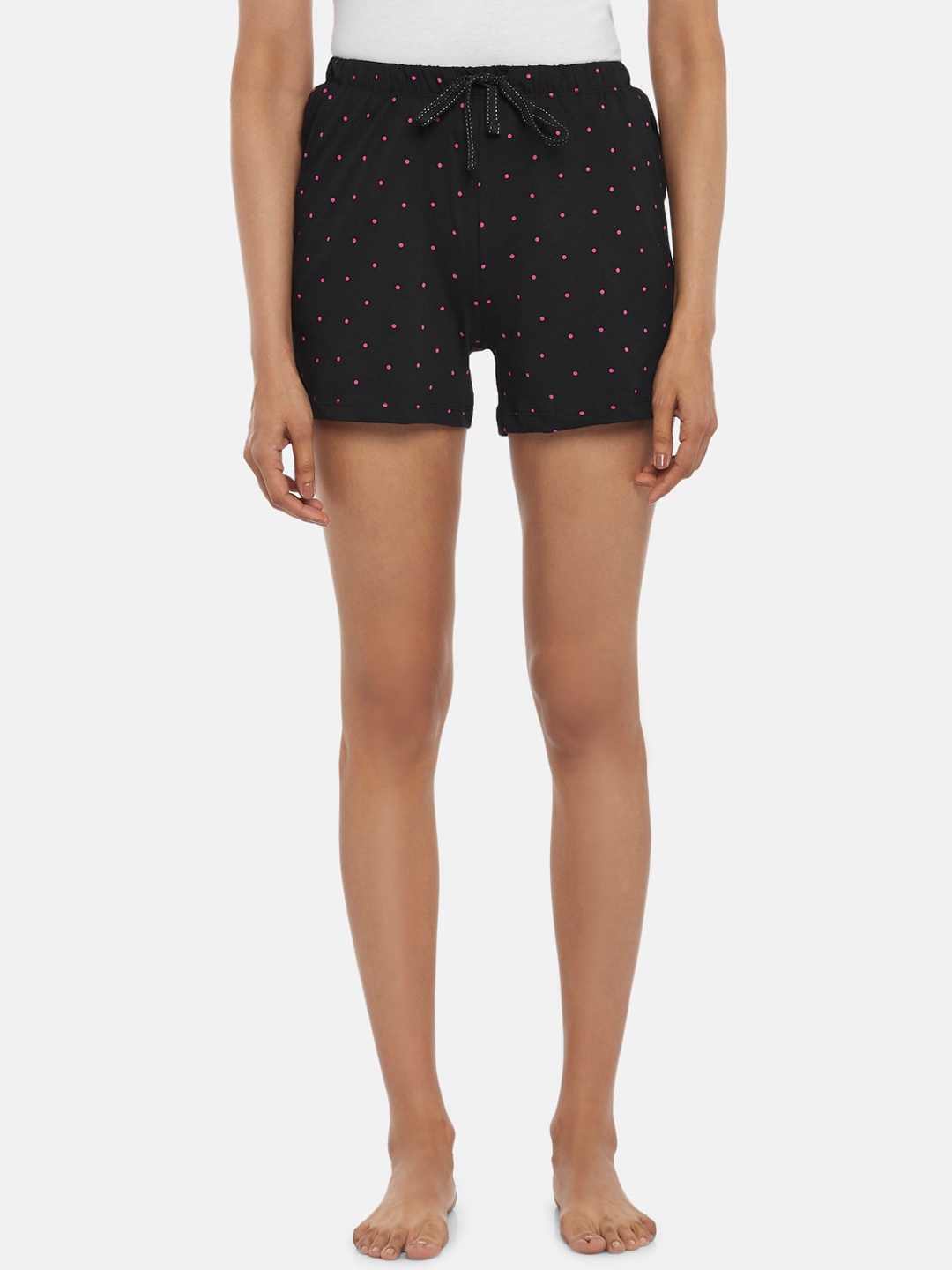 

Dreamz by Pantaloons Women Black Printed Lounge shorts