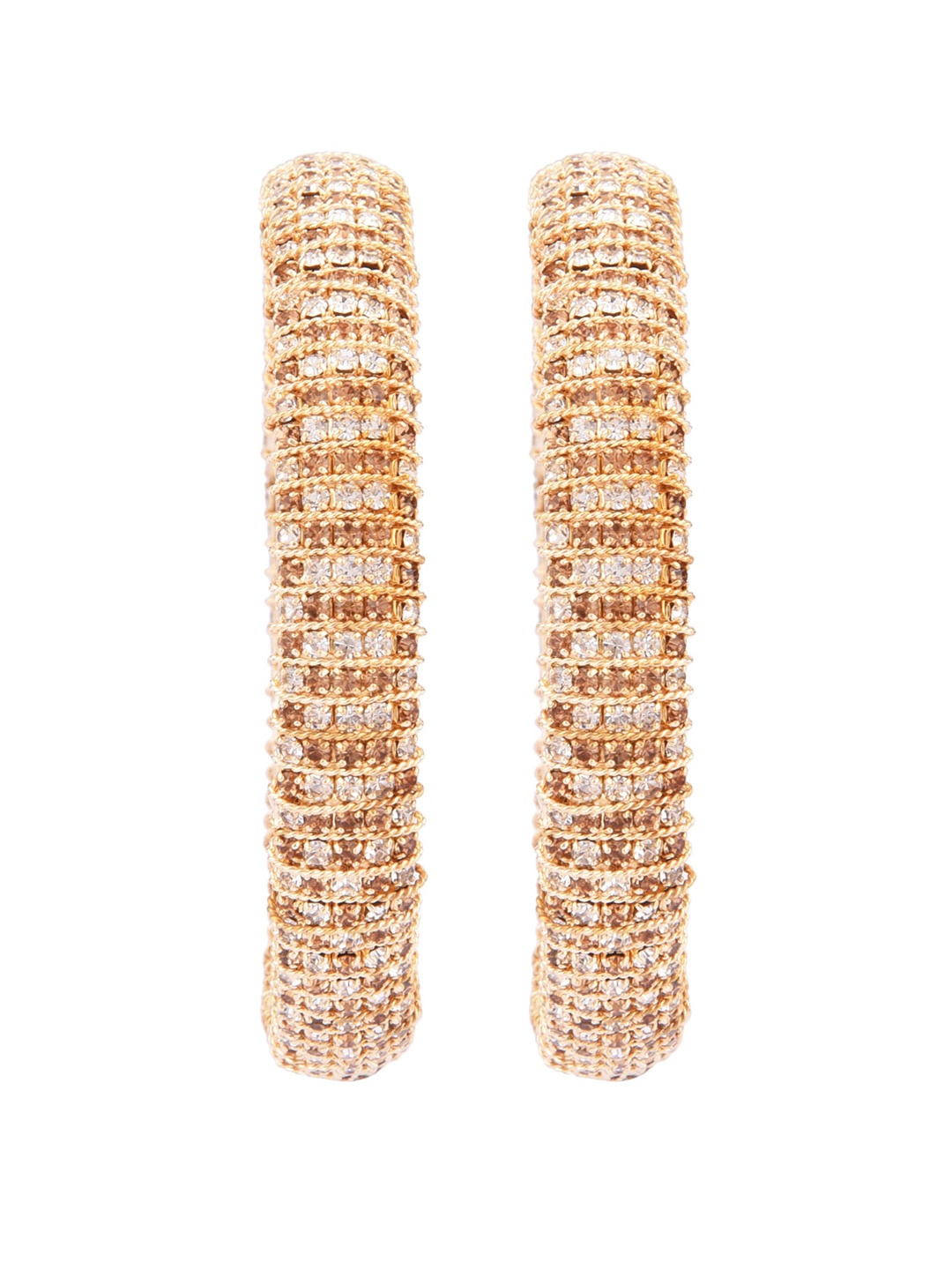 

FEMMIBELLA Women Gold-Plated Set Of 2 18kt CZ-Studded Bangles