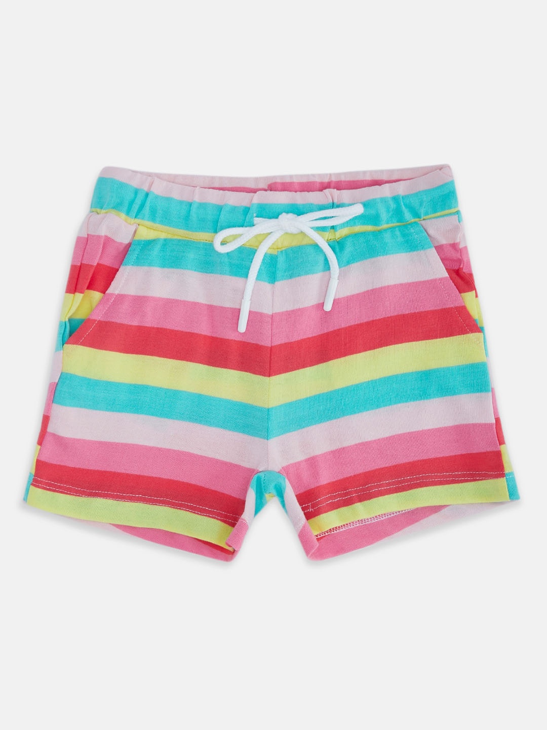 

Pantaloons Junior Girls Multicoloured Striped Shorts, Multi