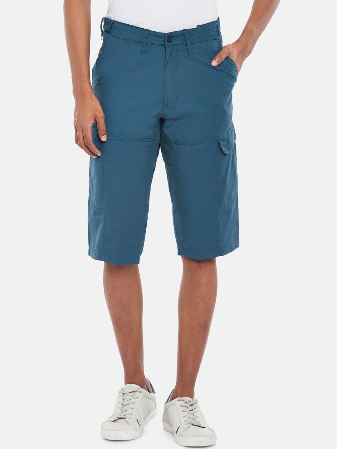 

Urban Ranger by pantaloons Men Blue Slim Fit Cargo Shorts