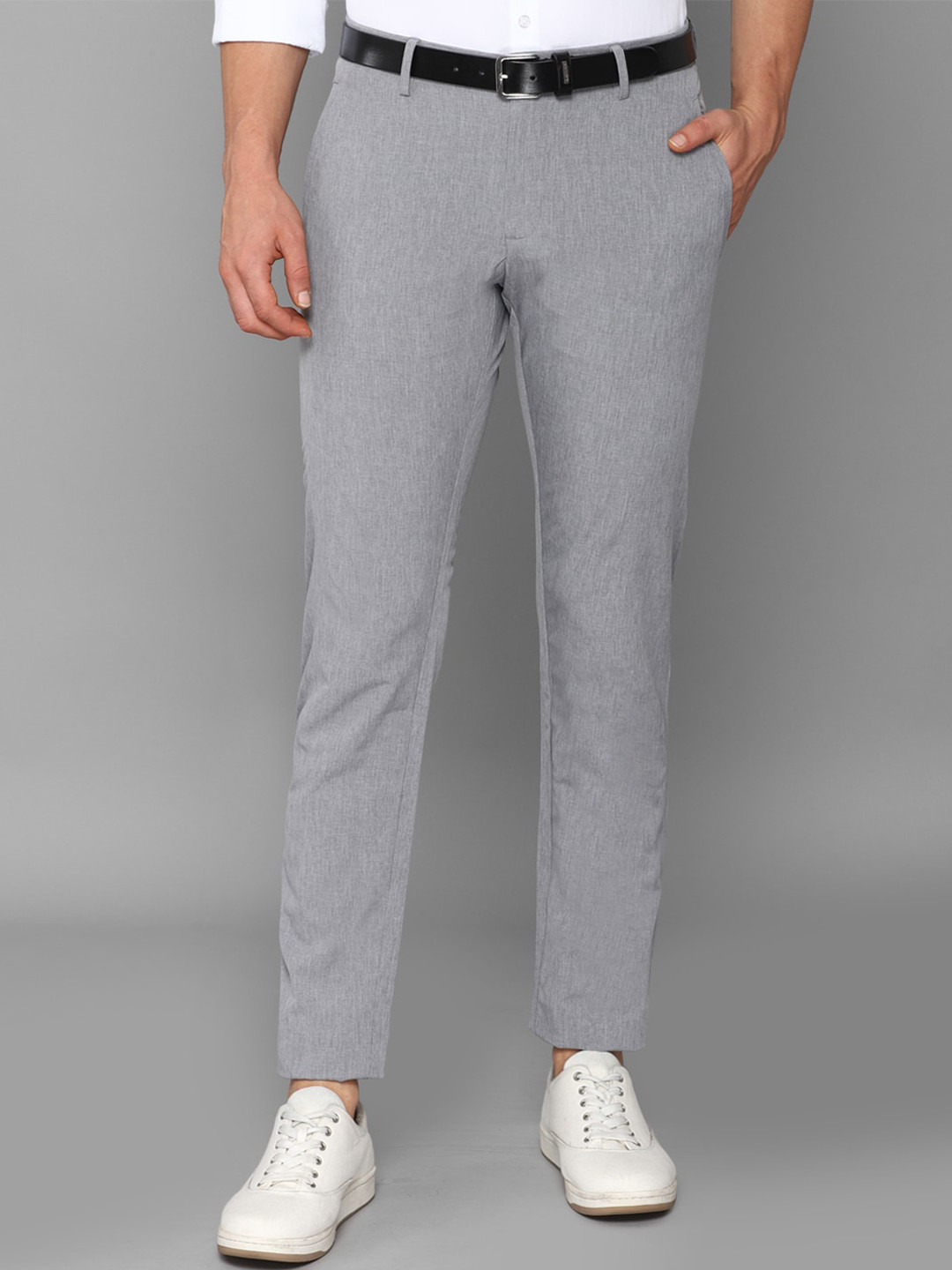 

Allen Solly Men Grey Slim Fit Trousers