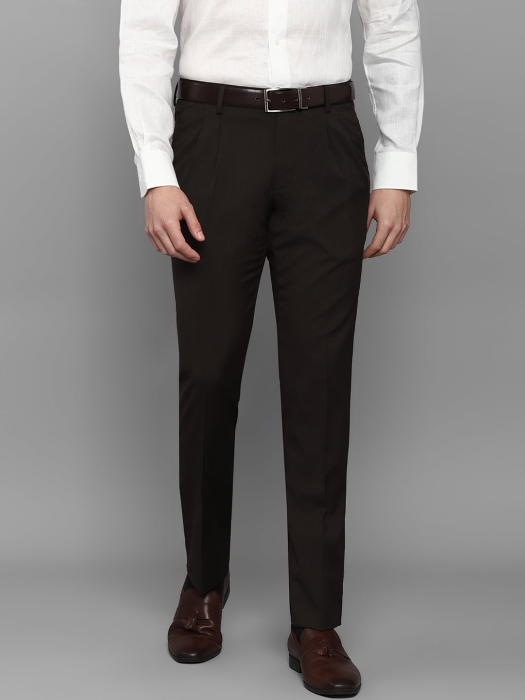 

Louis Philippe Men Black Pleated Trousers