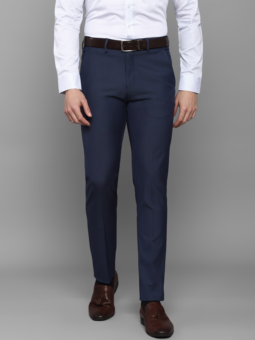 

Louis Philippe Men Navy Blue Slim Fit Trousers