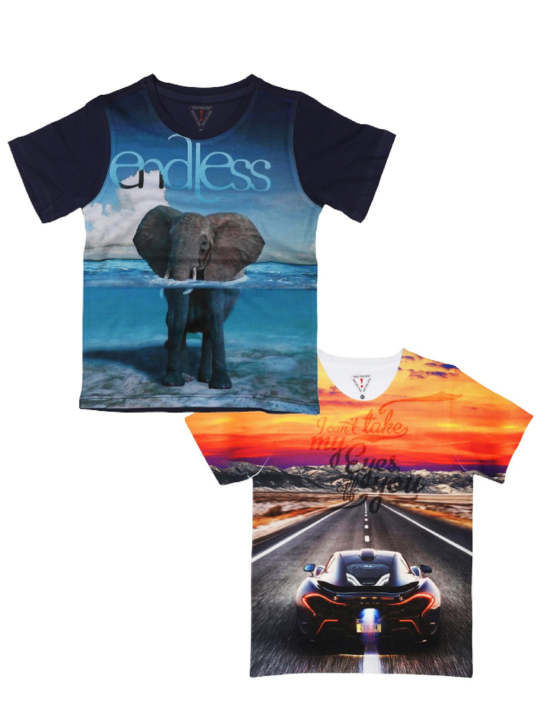 

Wear Your Mind Boys Navy Blue Pack Of 2 Printed T-shirt